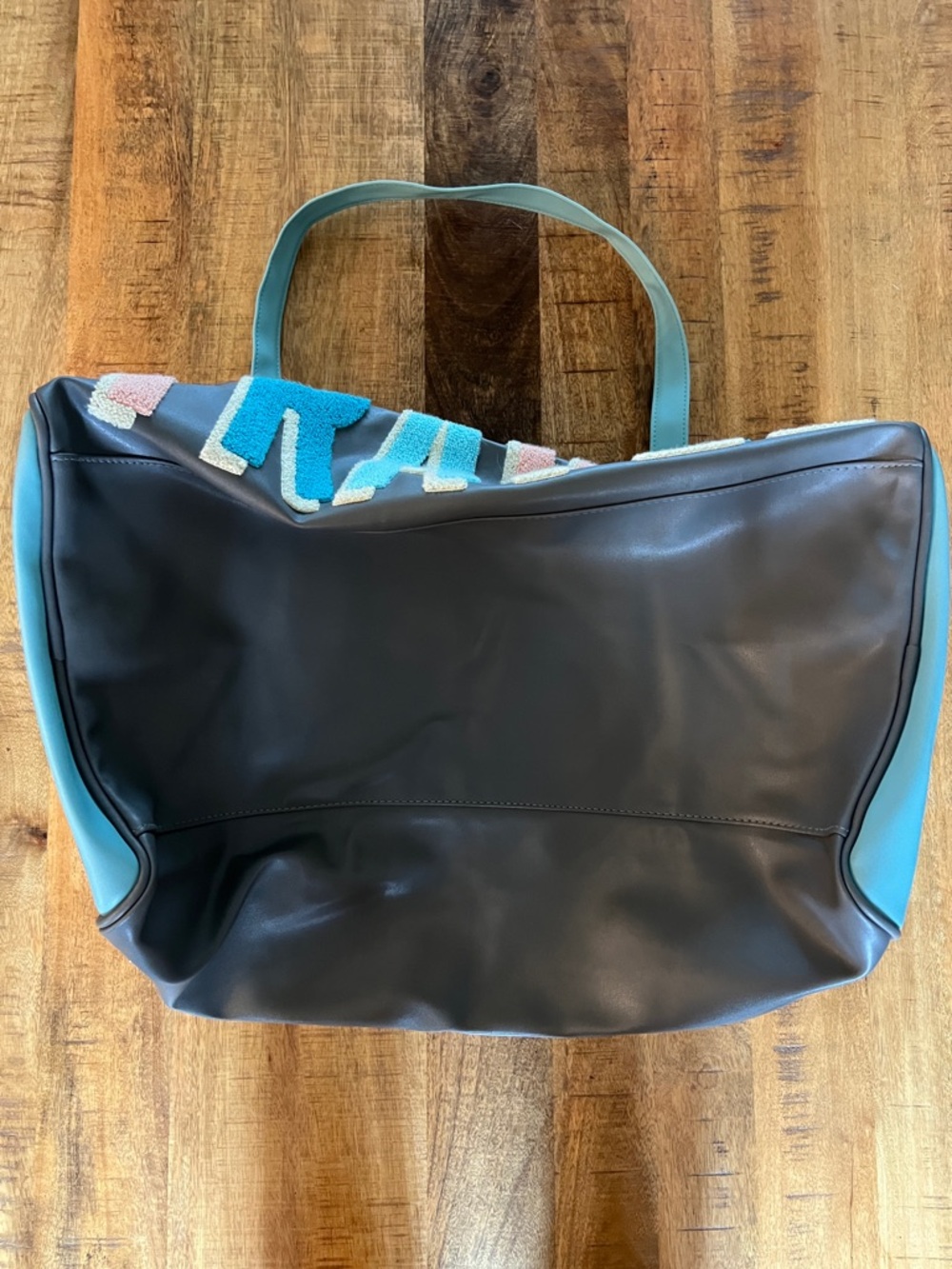 Jadelynn Brooke Teal Pink Cream 'TRAVEL' Colorblock Duffel - Picture 4 of 4